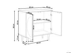 Aparador Com 2 Portas Em Rattan Cor De Madeira Clara Potosi