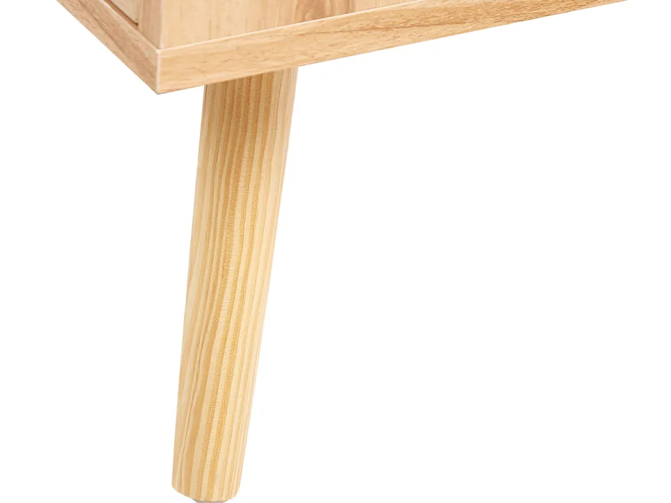 Aparador Com 3 Portas Em Rattan Castanho Claro Perote