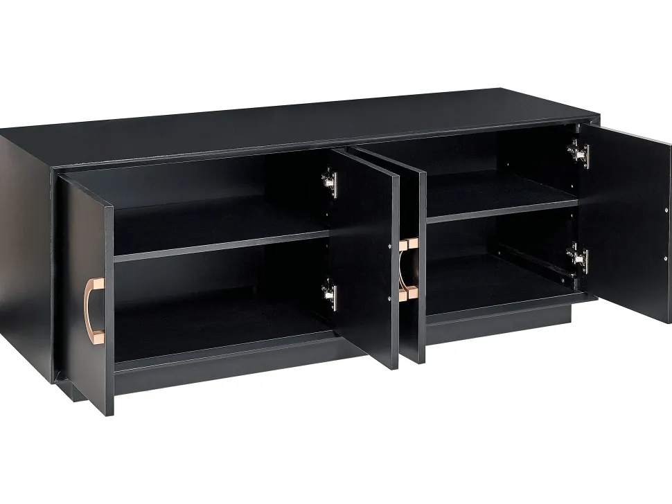 Aparador Com 4 Portas Preto Oxnard