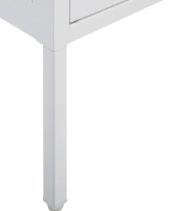 Aparador Metalico Branco Com 2 Portas De Vidro Sarre