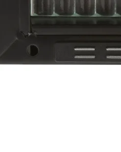 Aparador Metalico Preto Com 2 Portas E Vidro Canelado Sarre