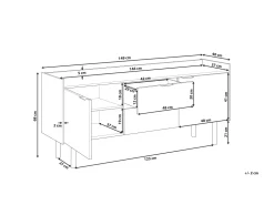 Aparadorcom 2 Gavetas E 2 Portas Branco E Cor De Madeira Escura Madera