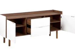 Aparadorcom 2 Gavetas E 2 Portas Branco E Cor De Madeira Escura Madera