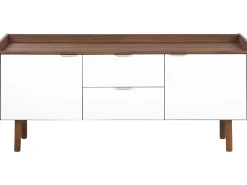 Aparadorcom 2 Gavetas E 2 Portas Branco E Cor De Madeira Escura Madera