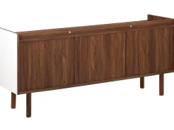 Aparadorcom 2 Gavetas E 2 Portas Branco E Cor De Madeira Escura Madera