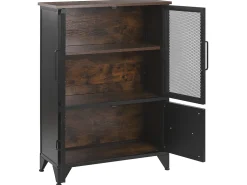 Armario Com 4 Portas Castanho Escuro E Preto Vince