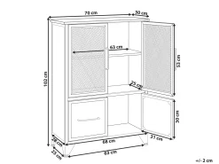 Armario Com 4 Portas Castanho Escuro E Preto Vince