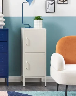 Armario Com 2 Portas De Metal Branco Huron