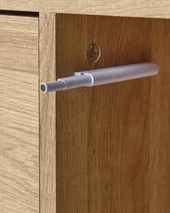 Armario Com 4 Portas Em Madeira Clara E Cinzento Moines