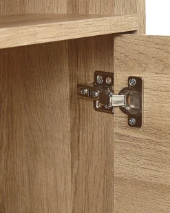 Armario Com 4 Portas Em Madeira Clara E Cinzento Moines