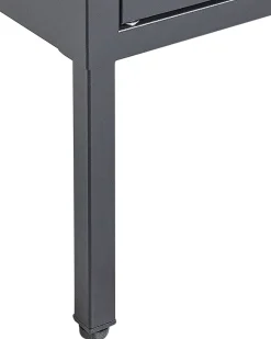 Armario Com 4 Prateleiras E 2 Portas Em Metal Preto Foxton