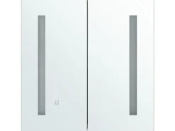 Armario De Casa De Banho Com Espelho E Led 60 X 60 Cm Branco Chabunco