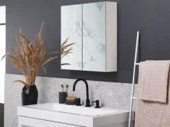 Armario De Casa De Banho Com Espelho 60 X 60 Cm Branco Navarra