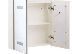 Armario De Casa De Banho Com Espelho E Led 60 X 60 Cm Branco Talagapa