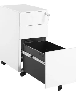 Armario De Metal Branco Com 3 Gavetas Bolsena