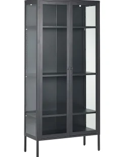 Armario De Metal Com 4 Prateleiras E 2 Portas Preto Harty