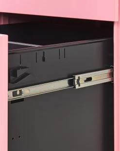 Armario De Metal Rosa Com 3 Gavetas Cami