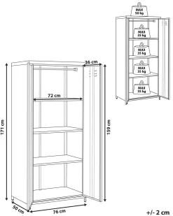 Armario De Metal Verde Com 2 Portas 171 Cm Varna