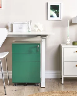 Armario De Metal Verde Com 3 Gavetas Cami