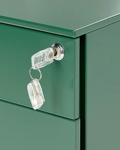 Armario De Metal Verde Com 3 Gavetas Cami