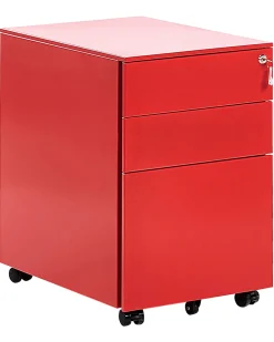 Armario De Metal Vermelho Com 3 Gavetas Cami