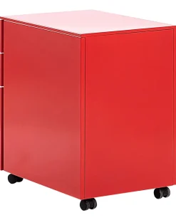 Armario De Metal Vermelho Com 3 Gavetas Cami