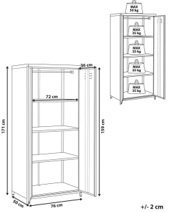 Armario De Metal Vermelho Com 2 Portas 171 Cm Varna