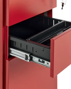 Armario De Metal Vermelho Com 3 Gavetas Bolsena