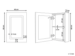 Armario De Parede Com Espelho E Luz Led 40 X 60 Cm Condor