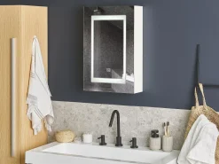 Armario De Parede Com Espelho E Luz Led 40 X 60 Cm Malaspina