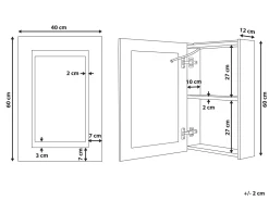 Armario De Parede Com Espelho E Luz Led 40 X 60 Cm Malaspina