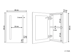 Armario De Parede Com Espelho E Iluminação Led Cameron
