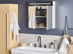 Armario De Parede Com Espelho E Luz Led 60 X 60 Cm Jaramillo