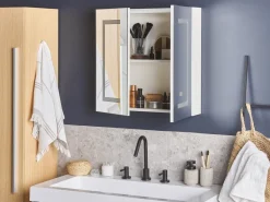 Armario De Parede Com Espelho E Luz Led 60 X 60 Cm Mazarredo