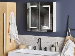 Armario De Parede Com Espelho E Luz Led 60 X 60 Cm Mazarredo