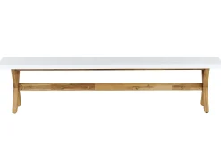 Banco De Jardim Em Fibra De Cimento Branca 200 Cm Olbia