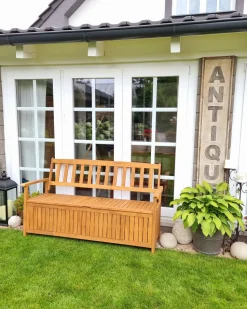 Banco De Jardim Em Madeira De Acacia 160 Cm Com Arrumação Sovana