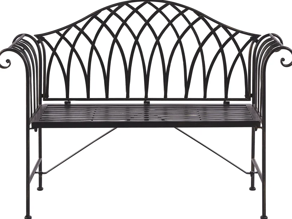 Banco De Jardim Em Metal Preto 130 Cm Milazzo