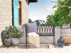 Banco De Jardim Em Metal Preto 130 Cm Milazzo