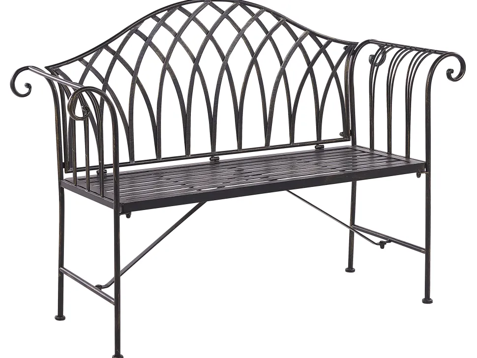 Banco De Jardim Em Metal Preto 130 Cm Milazzo