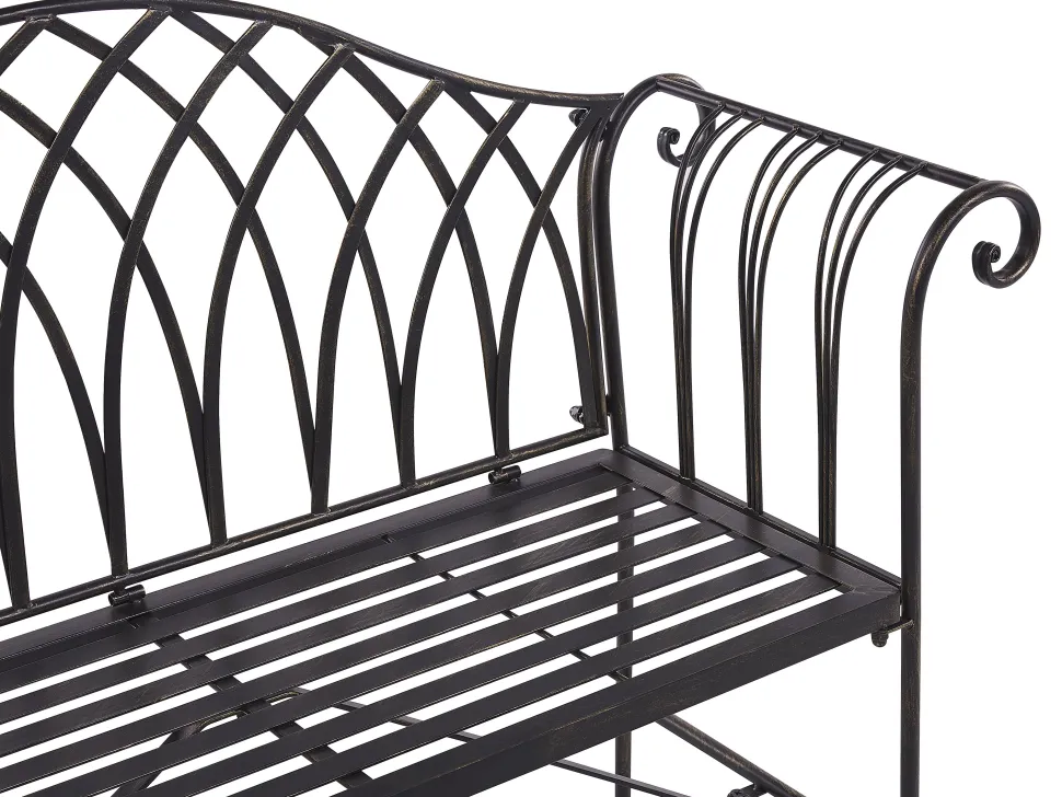 Banco De Jardim Em Metal Preto 130 Cm Milazzo