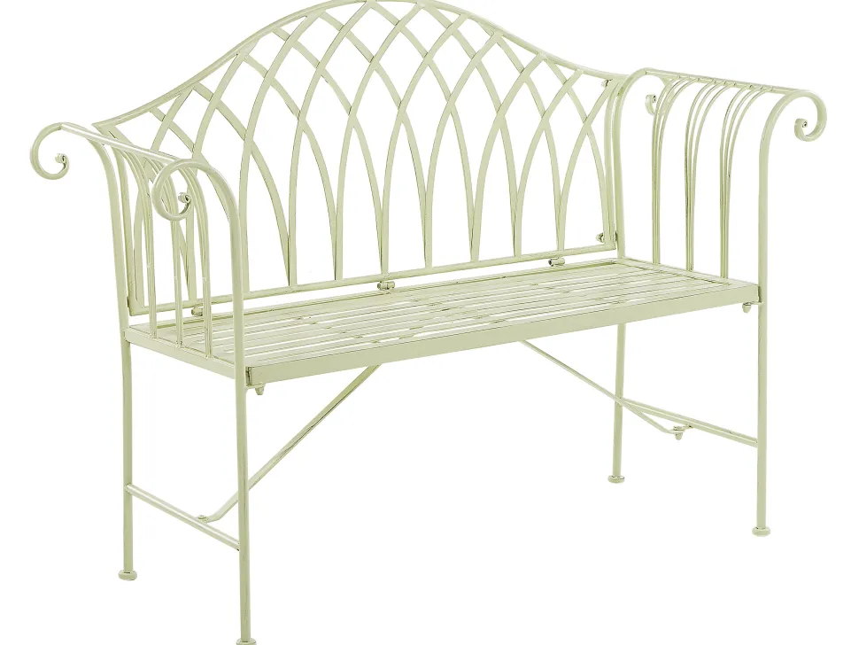 Banco De Jardim Em Metal Verde Claro 130 Cm Milazzo
