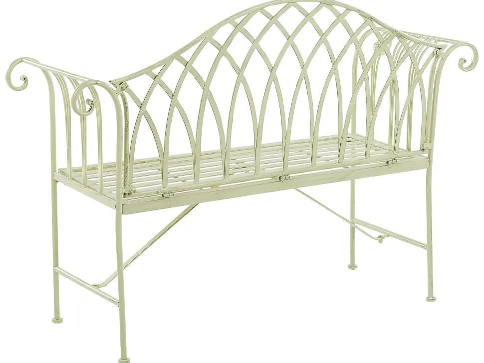 Banco De Jardim Em Metal Verde Claro 130 Cm Milazzo