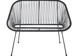 Banco De Jardim Em Rattan Preto 114 Cm Acapulco