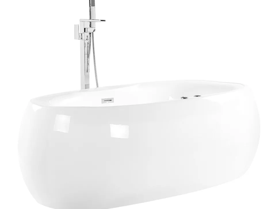 Banheira Autonoma De Hidromassagem Em Acrilico Branco Com Led 180 X 100 Cm Mustique