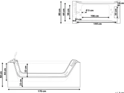 Banheira Autonoma De Hidromassagem Em Acrilico Branco 170 X 80 Cm Oyon