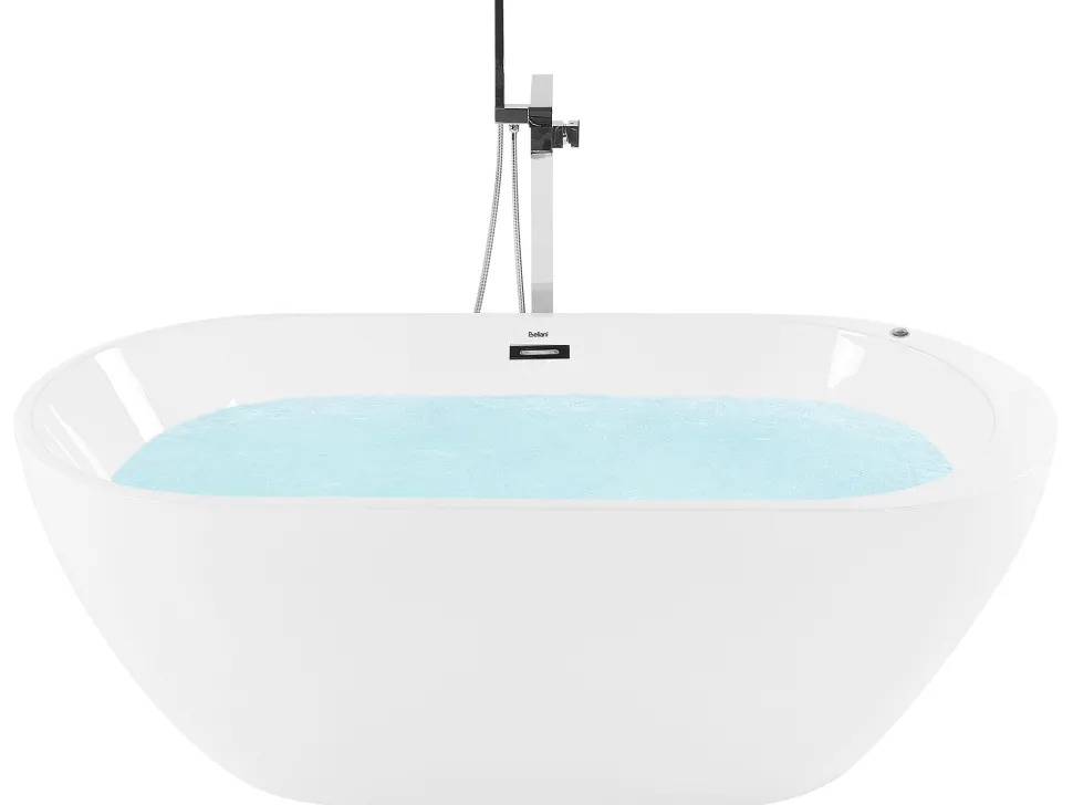 Banheira Autonoma De Hidromassagem Em Acrilico Branco Com Led 170 X 80 Cm Nevis