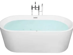 Banheira Autonoma De Hidromassagem Em Acrilico Branco Com Led 170 X 80 Cm Havana