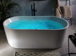 Banheira Autonoma De Hidromassagem Em Acrilico Branco Com Led 170 X 80 Cm Havana