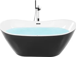 Banheira Autonoma De Hidromassagem Em Acrilico Preto Com Led 180 X 85 Cm Antigua